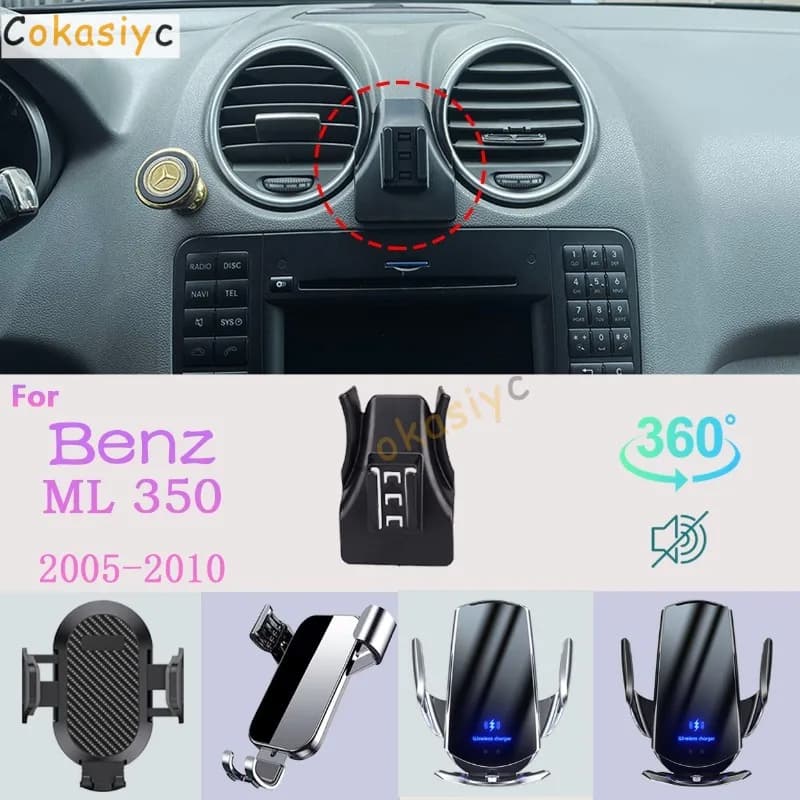 Car Phone Holder For Mercedes Benz 2005-2010 ML350 ML550 W164 Mobile Phone Support Car Mounts Wireless Charging Car Accessories