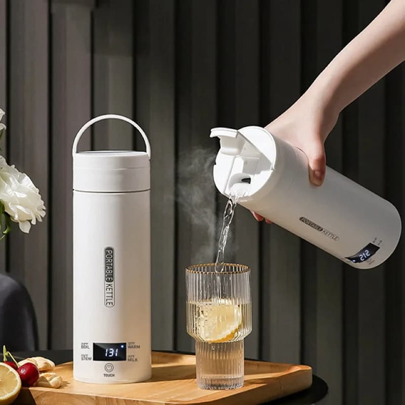500ml Portable Electric Kettle, Thermal Cup with Temperature Adjustment, Multifunction Kettle with Automatic Heat Maintainment Function