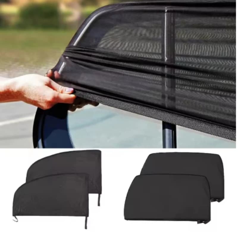4 pezzi finestra per auto parasole in rete protezione UV tenda parasole traspirante previene zanzare copertura per visiera parasole per lunotto laterale posteriore automatico
