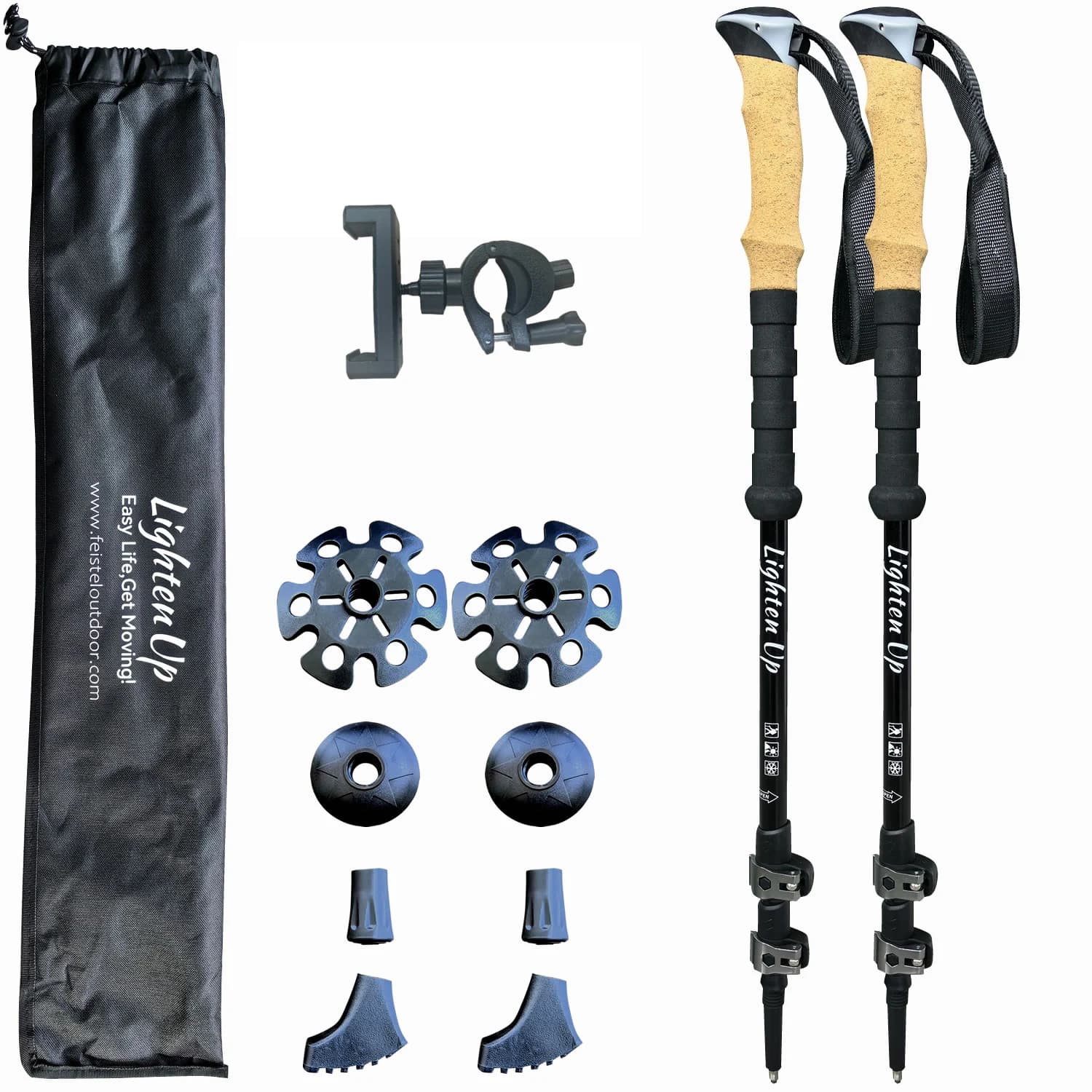 1/2 pieces folding selfie sticks trekking poles folding carbon fiber folding telescopic sticks light walking stick climbing