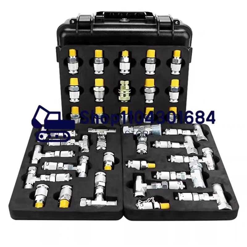 Kit adattatore manometro per manutenzione idraulica da viaggio con valvola di distribuzione pilota a T per test di pressione dell'escavatore da 20 giunti 14 Tees