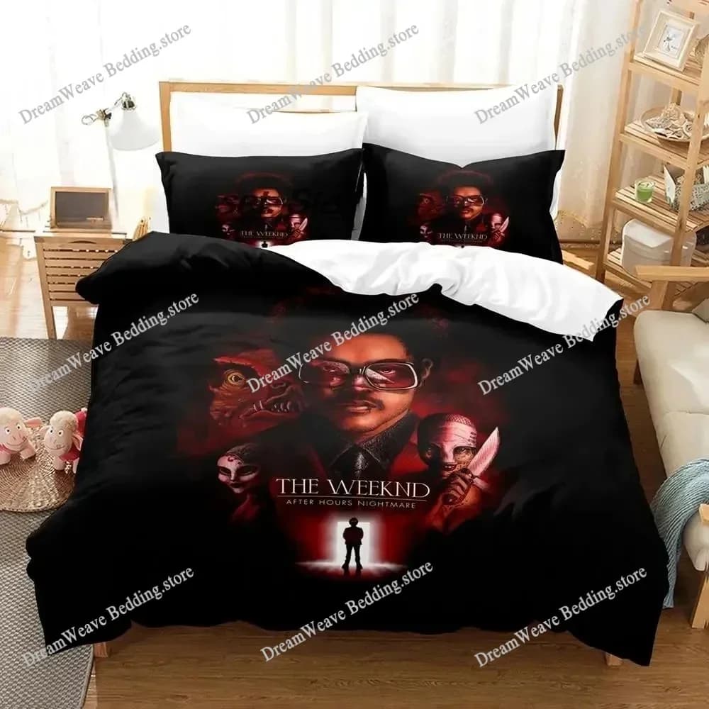 Set di biancheria da letto Star Singer The Weeknd XO, set di copripiumini, set di biancheria da letto singola, matrimoniale, king size 963