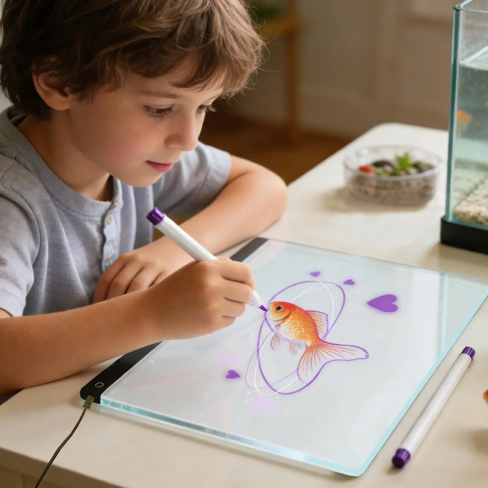 Tavolo da disegno a LED Penna a 12 colori Tavoletta portatile colorata Bacheca a LED per bambini Ragazzo Ragazza Aula scolastica Studio domestico Interno