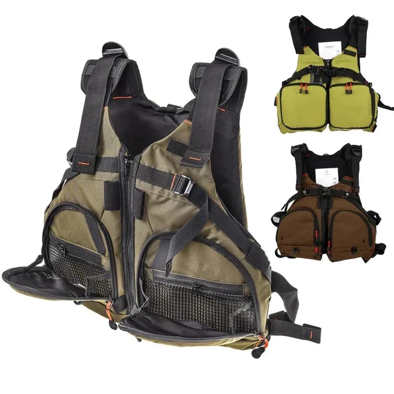Gilet da pesca professionale Giacca di salvataggio per kayak Leggero Gilet da pesca regolabile Completo di galleggiamento