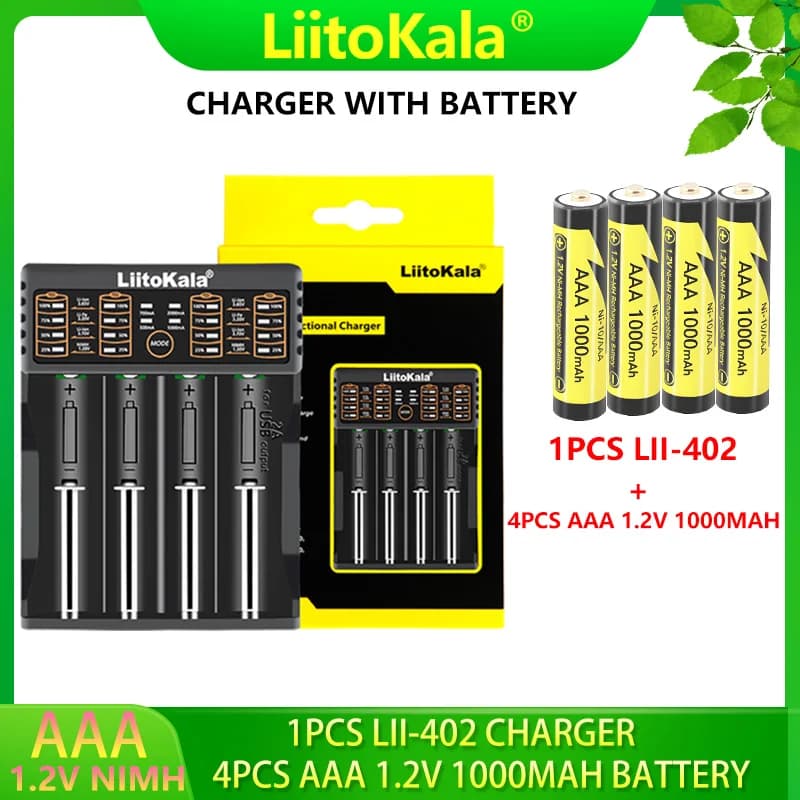 LiitoKala Ni-10/AAA 1000mAh NiMH 1.2V Batterie ricaricabili per giocattoli, mouse, bilance elettroniche e altro ancora