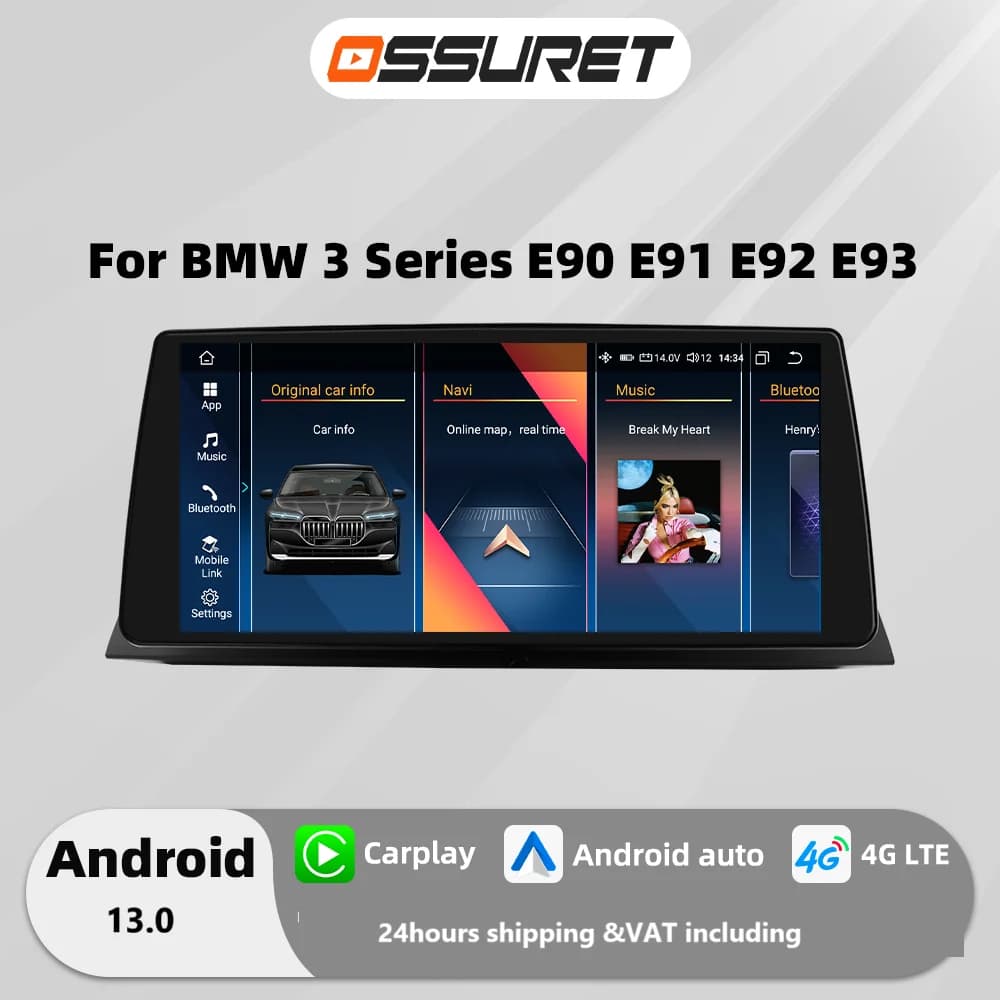 10.25 "Android 13 Auto autoradio Per BMW 3 E90 E91 E92 E93 CCC CIC 2005-2012 Lettore Video Multimediale GPS navi Carplay 4G Stereo