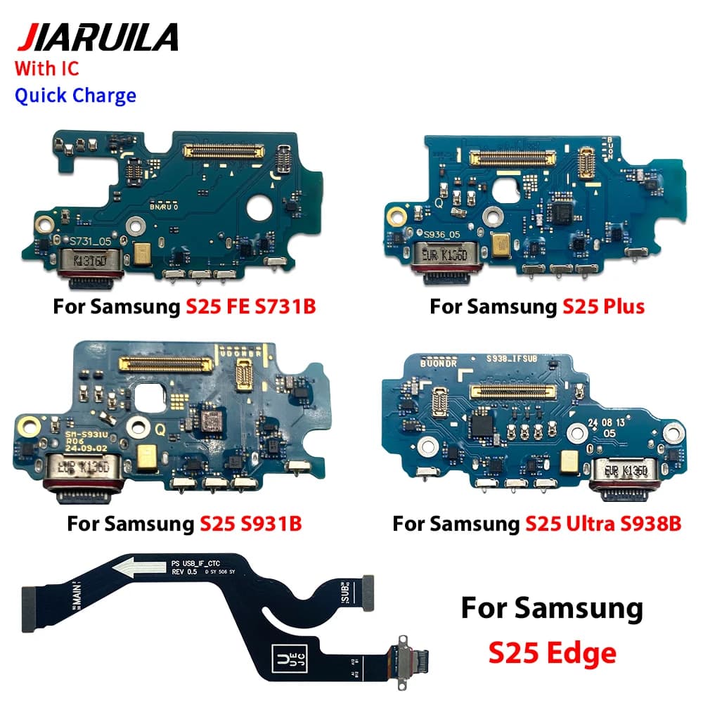 Cavo Flessibile con Connettore USB per Ricarica e Porta di Ricarica per Samsung S25 Edge, S25 FE, S731B, S25 Plus, S26, S24 Ultra, S938B