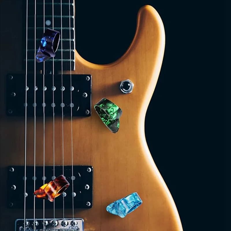 Plettri da dito YHOLI, medi, piatti, plettri per chitarra in celluloide (24 plettri)