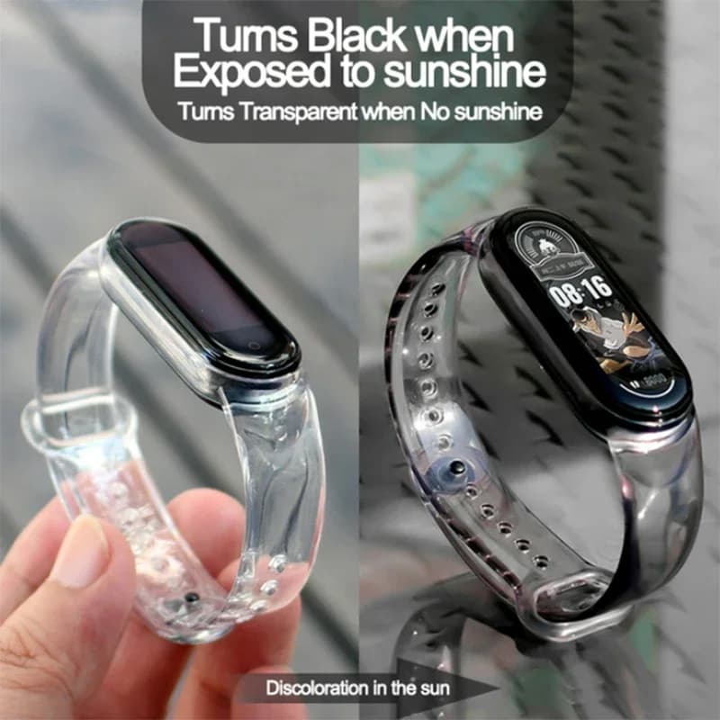 Cinturino per Xiaomi Mi Band 5 6 4 3 bracciale da polso con luce cambia colore trasparente per cinturino di ricambio in Silicone Xiaomi MiBand 7