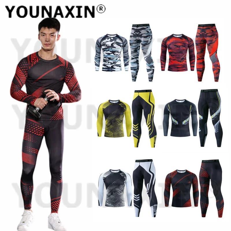 Men's Running Leggings Compression Sportswear Gym Fitness Collant Training Jogging Sports pants Sports pants Fast drying