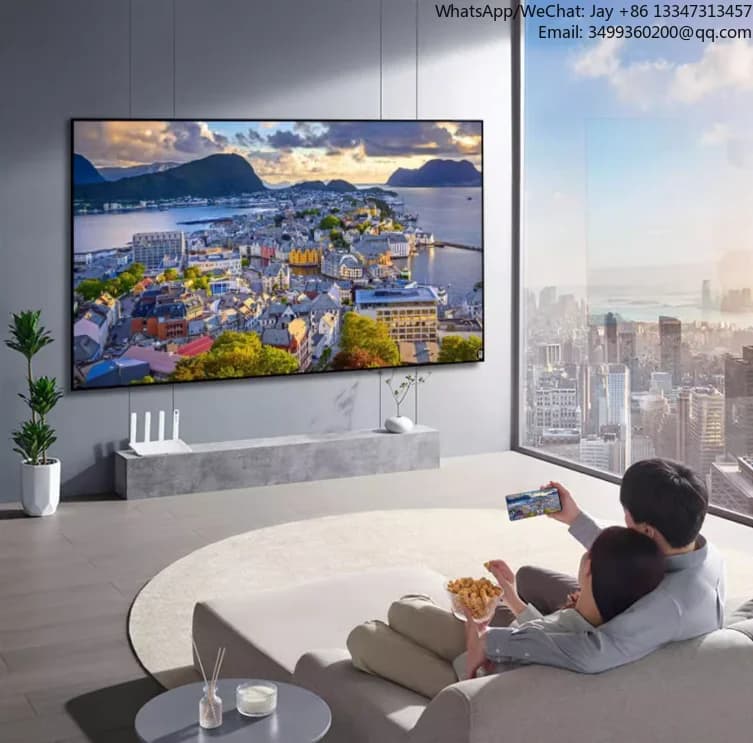 Y-120 "4K HD Schermi di rifornimento della luce di cristallo nero Schermo per proiettore Schermo per cinema domestico a parete con cornice fissa stretta in metallo
