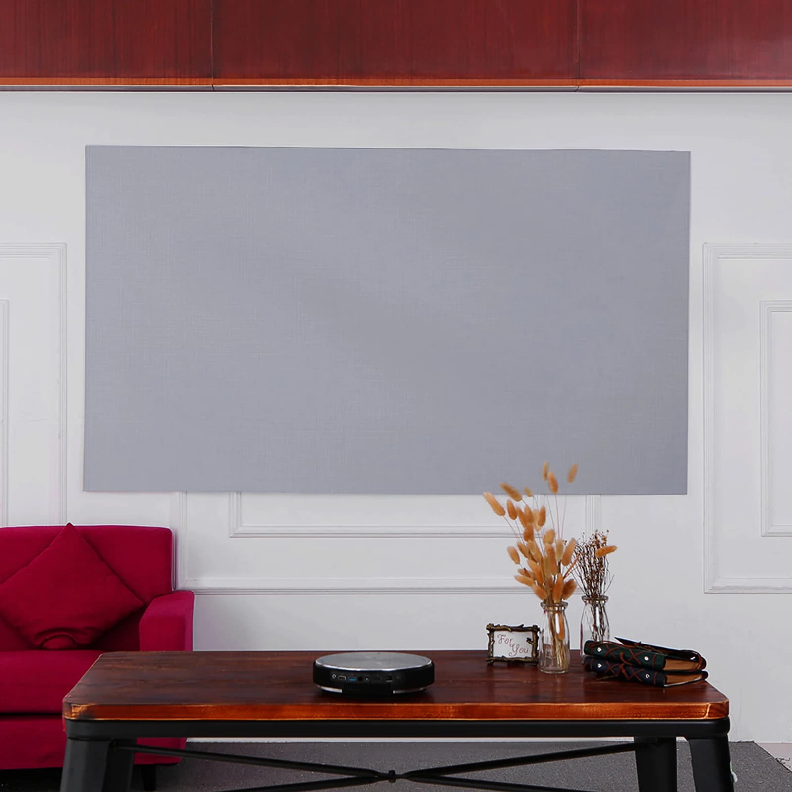 80-inch Portable Projector Screen HD 16:9 Frameless Video Projection Screen Foldable Wall Mounted for Home Theater Movies