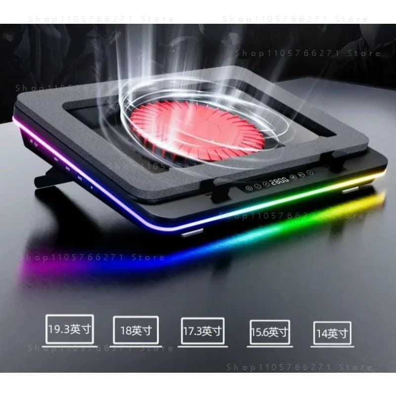 For GT600 Air-Pressing Laptop Cooler with 14CM Fan Supports Dustproof Base Stand