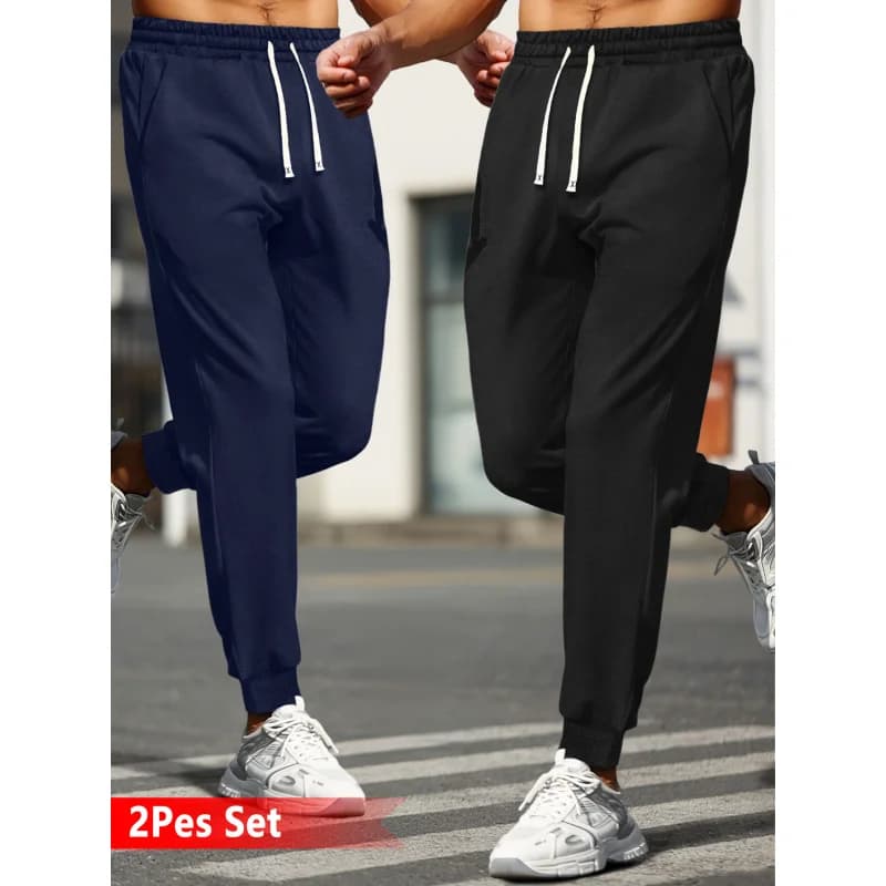 Pack of 2 Men's Lightweight and Breathable Pants, Breathable Pants for Gym, Beach, Volleyball, Travel and Work