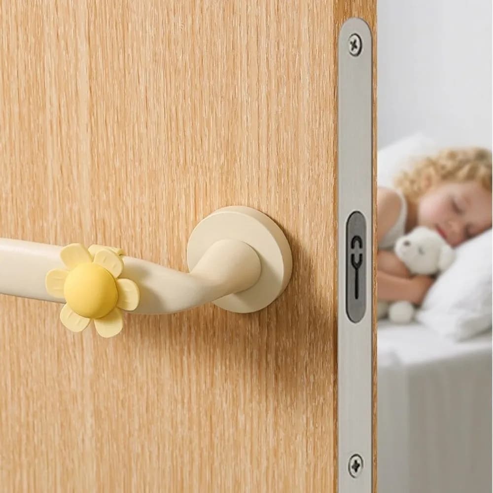 Protezione per Maniglia Porta a Forma di Fiore, Antiurto e Silenziosa, Riutilizzabile, per Uso Domestico