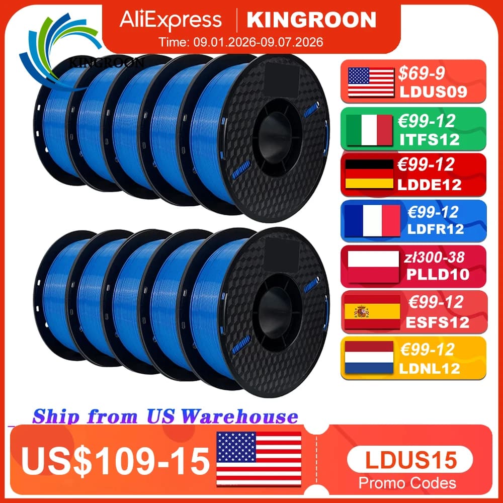 10 kg PLA Filament PETG 3d by 1,75 mm for 3D printer filament 10 rolls/set Colors and mixed materials Print FDM Fast ship