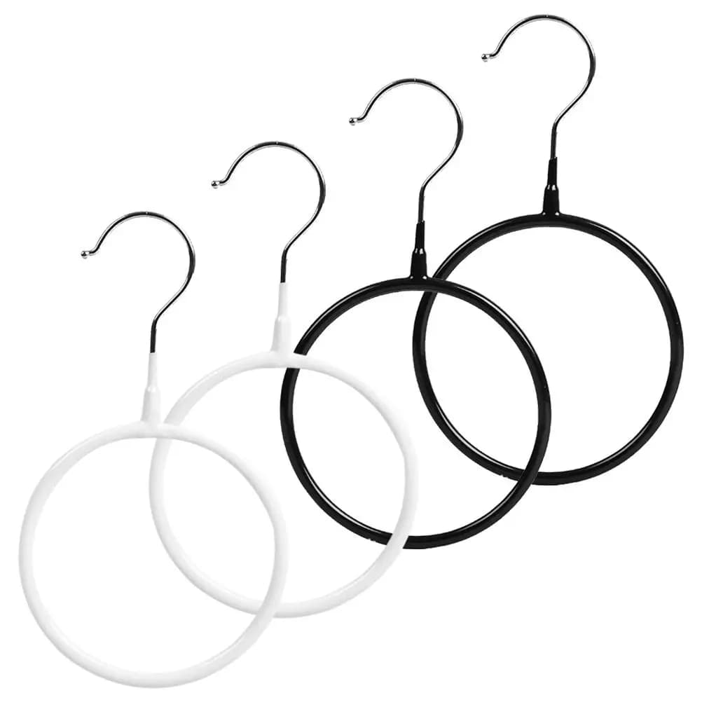 Set di 4 Appendiabiti Circolari per Sciarpe, Espositore per Sciarpe, Organizzatore per Cravatte, Porta Cinture, Supporto per Scialli per Armadio e Guardaroba