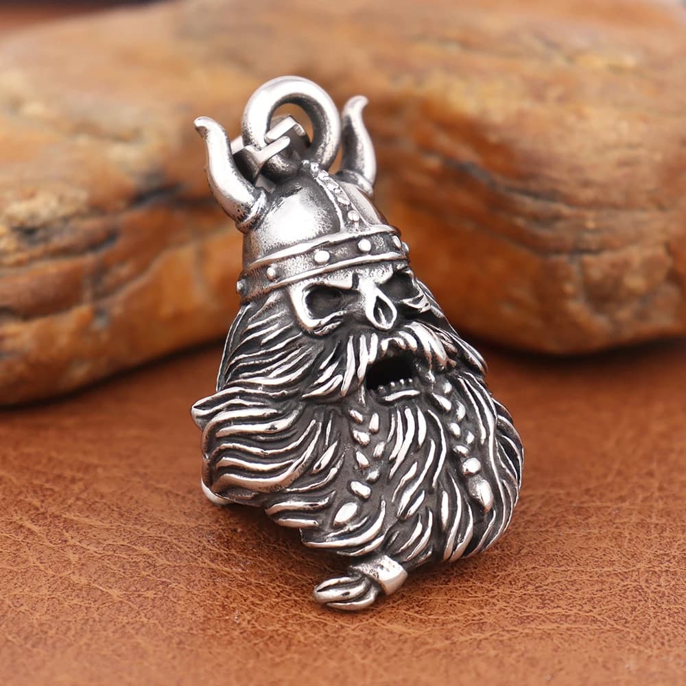 Stile retrò Viking Warrior Pattern Guardian Bell ciondolo Punk Hip Hop collane moto bicicletta campana accessorio gioielli regali