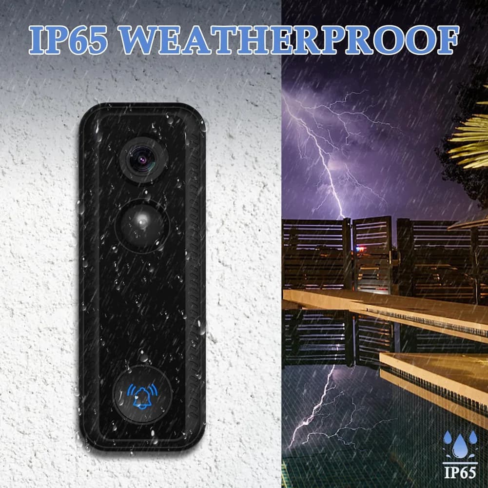 Campanello Wireless HHTL con Videocamera, Video HD 2K, Nessun Abbonamento Richiesto, Visione Notturna, Rilevamento Umano
