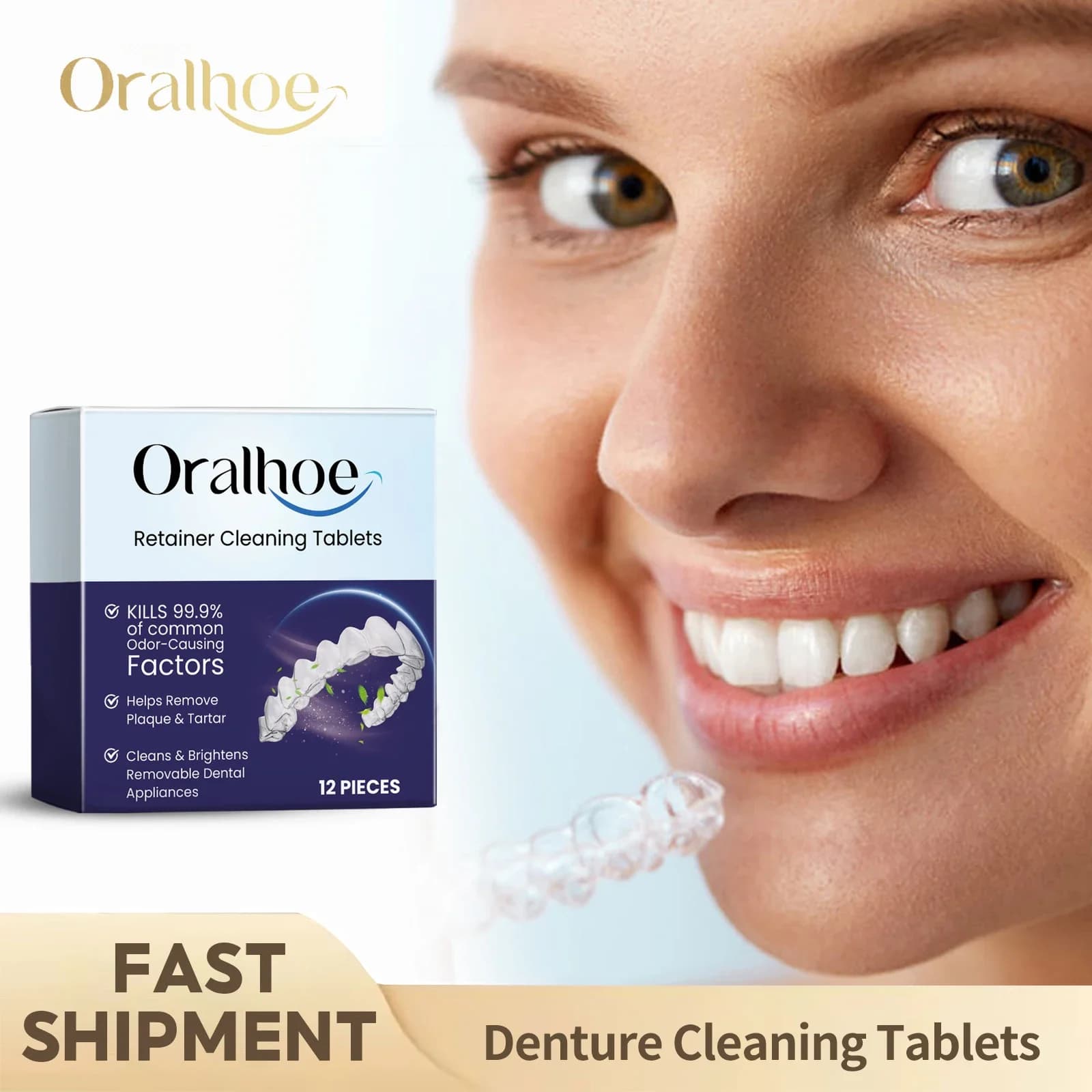 Cleaning Tablets for Dentarian Protectives, Whitenings, Remove Plaque, Reduce Odor, Oral Hygiene, Fresh Food, Orthodontic Tablets