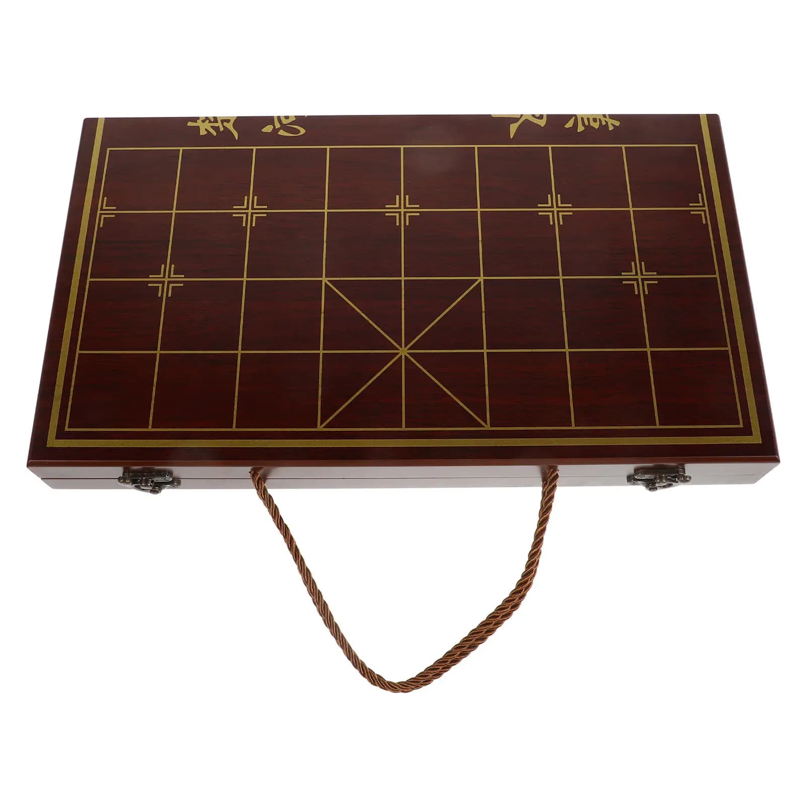 Set di Scacchi Cinesi in Legno, Scatola Portatile Pieghevole per Xiangqi, Elegante Gioco Tradizionale da Viaggio