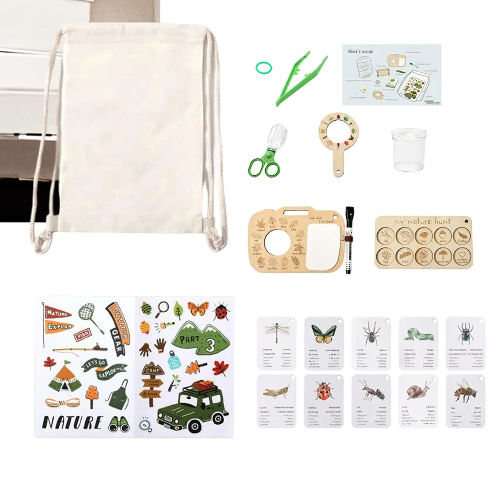 Giocattoli naturali Pianta Microscopio Attrezzatura educativa Kit di avventure all'aperto per bambini per studenti adolescenti Scuola Compleanno Campeggio Fuori giardino