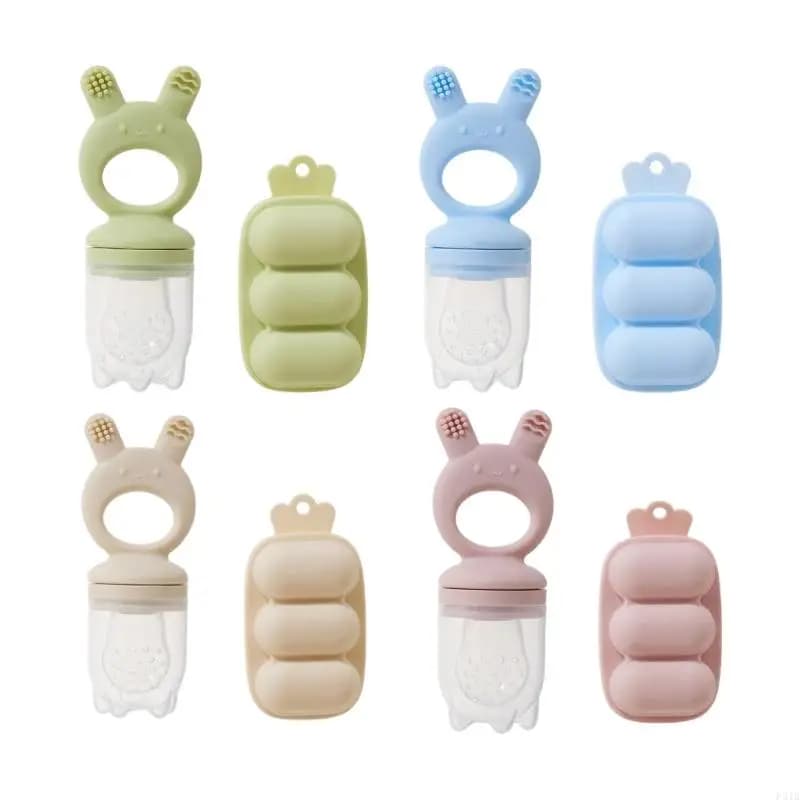 Alimentatore frutta per bambini in silicone con vassoio per congelamento per il sollievo raffreddamento del bambino p31b