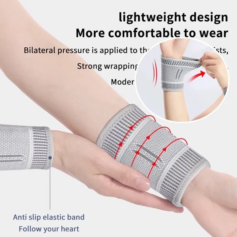 Supporto per Polso in Grafene per Sindrome del Tunnel Carpale e Artrite, Tutore per Mano Destra e Sinistra, Adatto per Tendinite, Fascia Compressiva per Polso