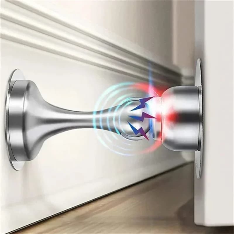 Magnetic Door Stop Door Suction Holder-Stainless Steel Door Stop Stopper Holder Home Room Office Indoor Magnetic Door Catch