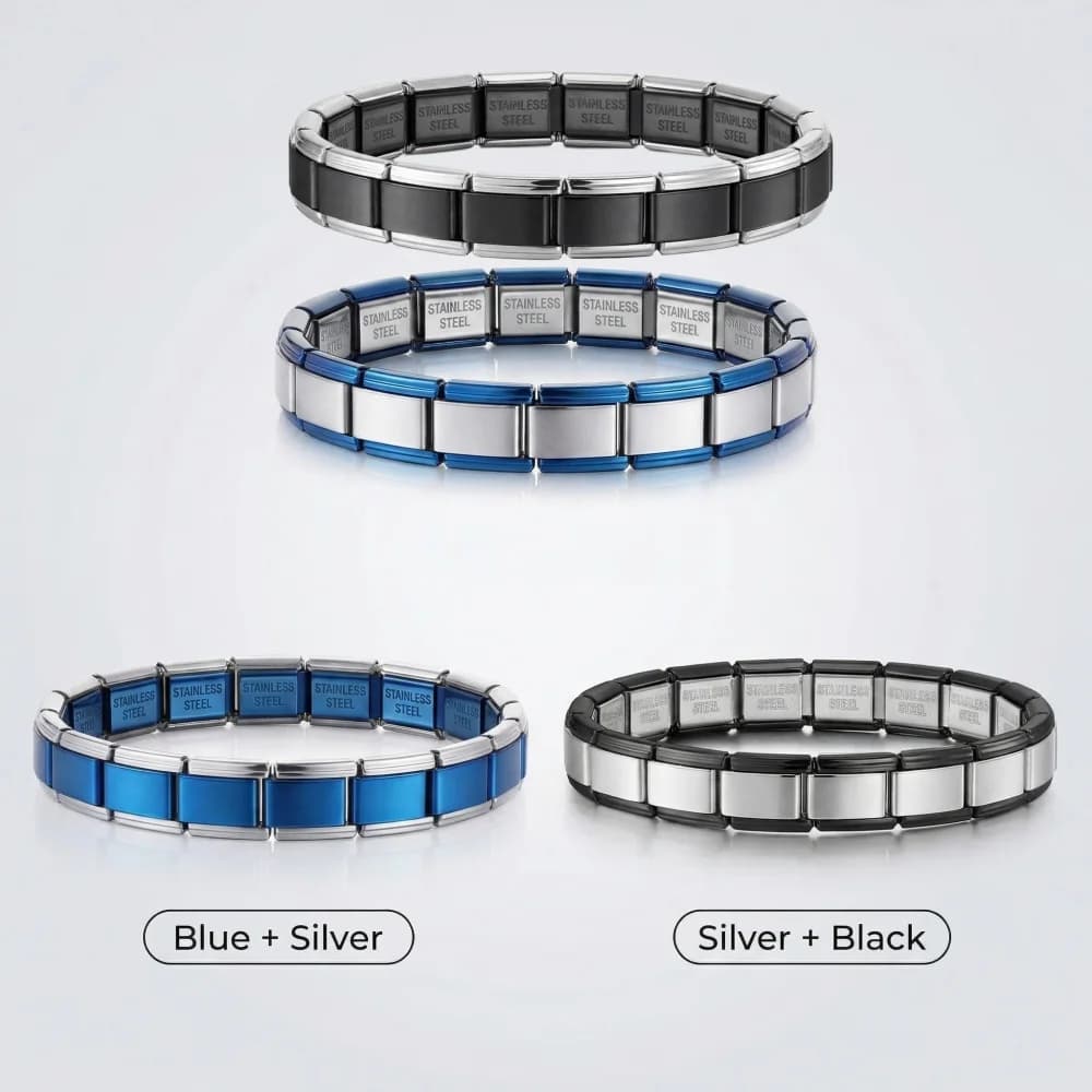 Nuovo Set di 18 Charm Italiani Semplici ed Eleganti per Bracciale Modulare in Acciaio Inox da 9mm, Gioielli per Uomo e Donna, Vendita all'Ingrosso