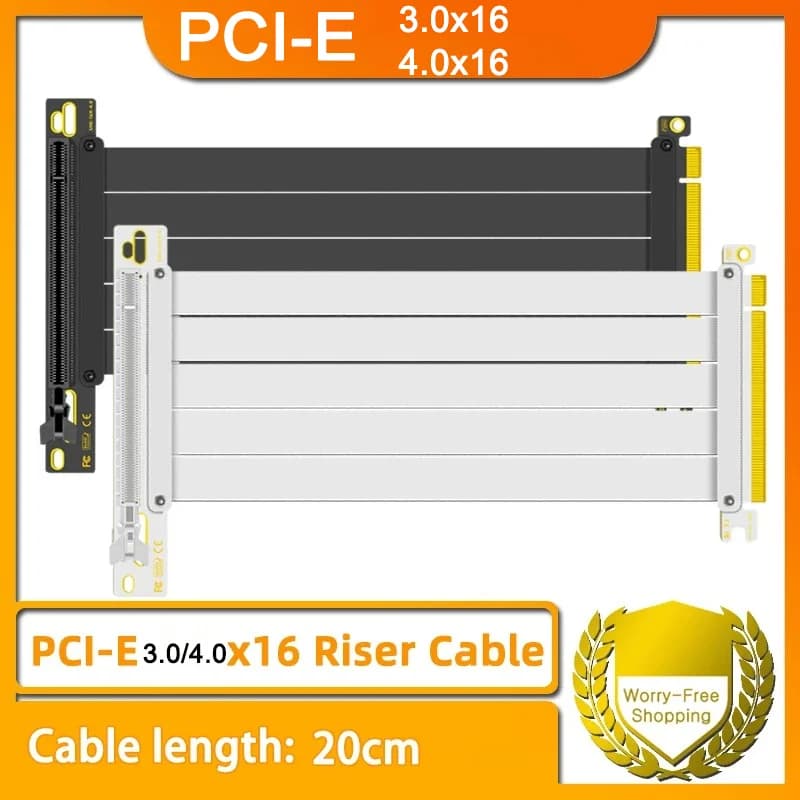 PCI-E 3.0/PCI-E 4.0 X16 Cavo riser Scheda video Estensore flessibile ad alta velocità schermato EMI Cavo di prolunga GPU PCI Express Gen 4