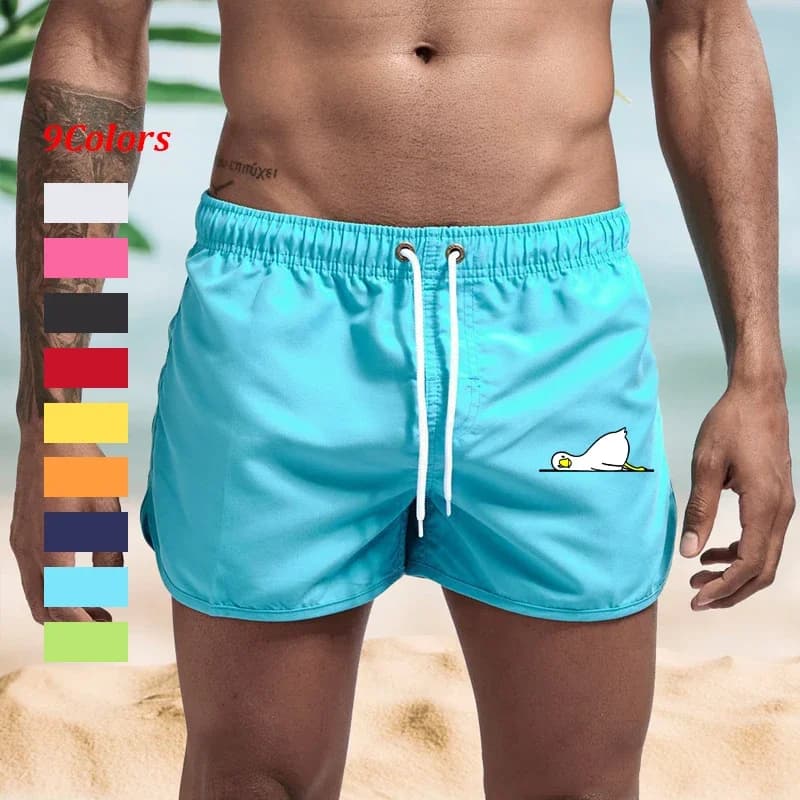 Pantaloncini da bagno da uomo con tasche, traspiranti, con coulisse, ad asciugatura rapida, costume da bagno, pantaloncini da surf, spiaggia, estate
