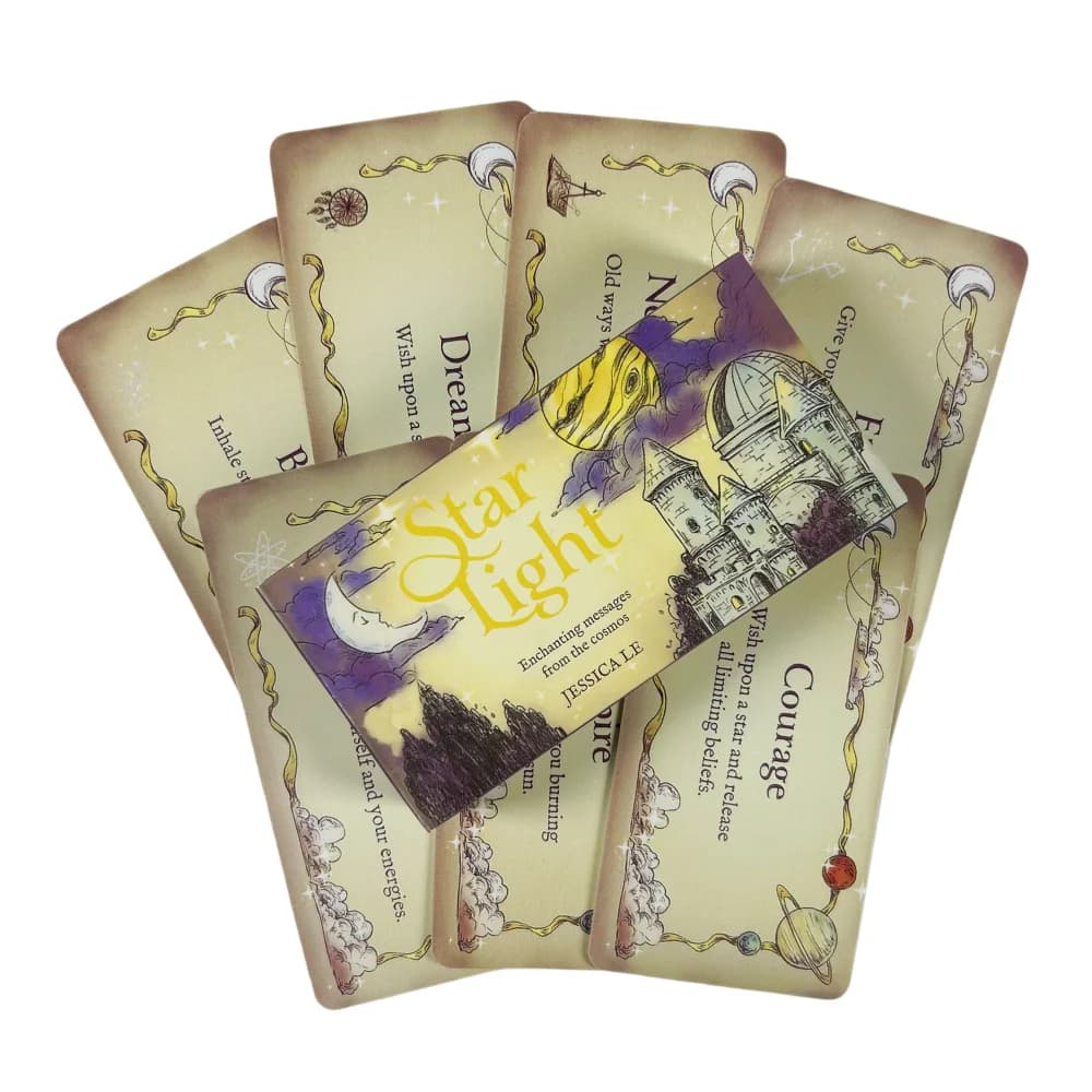 Gioco da tavolo di carte Star Light 40 mini carte Oracle di ispirazione Messaggi incantanti del mazzo dei tarocchi Cosmos