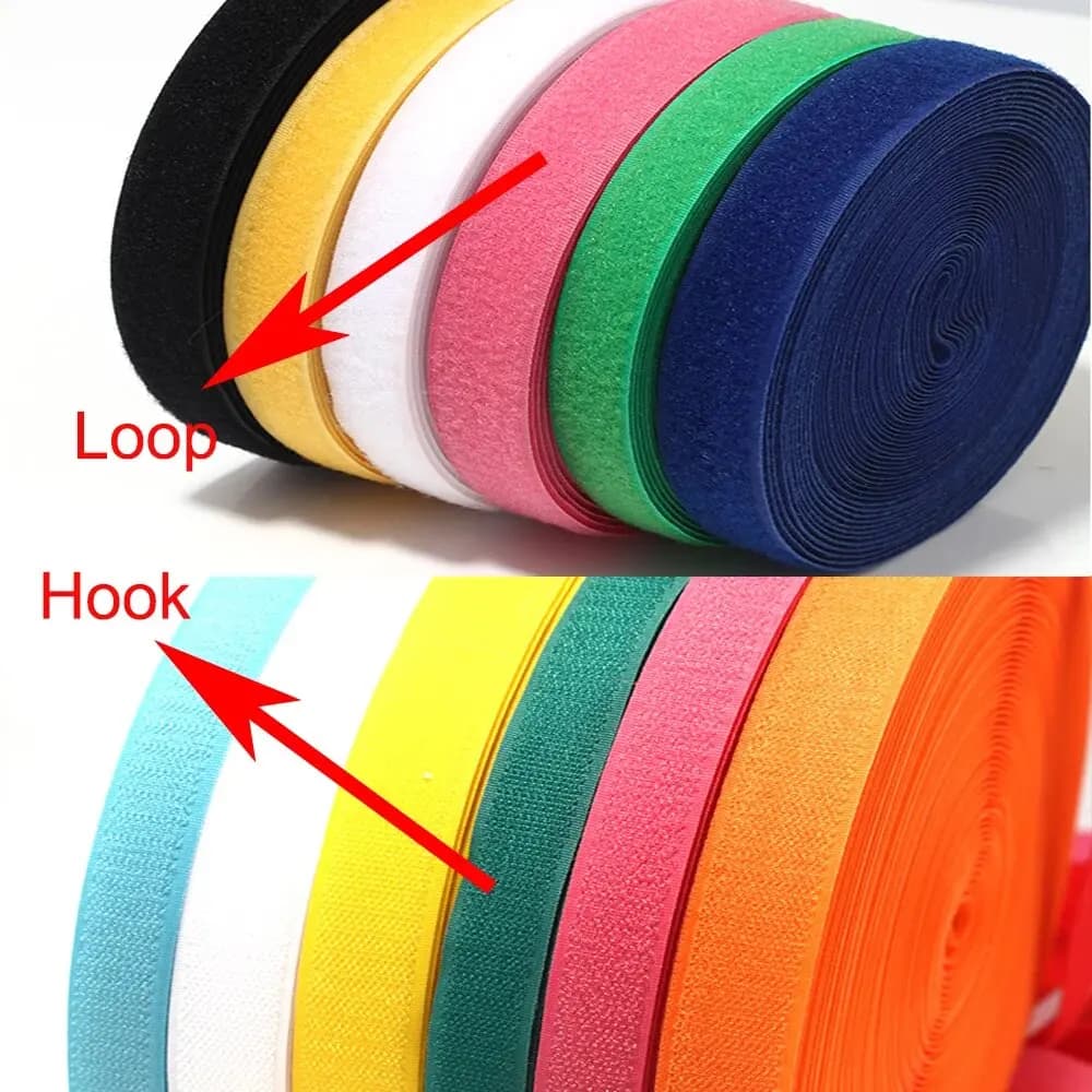 Nastro di fissaggio colorato non adesivo da 5 metri/paio, riutilizzabile, con gancio e anello, in nylon magico, per fai da te, cucito, artigianato, accessori, larghezza 20 mm