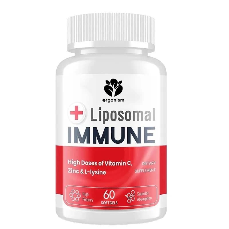 Liposomal immune support supplement containing 1500 milligrams of L-Lisin complex, vitamins, minerals and herbal extracts