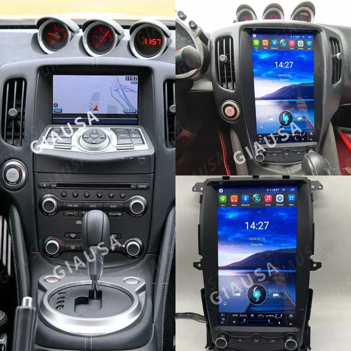 Android 14 Autoradio Per Nissan 370Z Z34 2008 2009 - 2019 Automotive Multimedia Carplay Auto WIFI Bluetooth Stereo 4G GPS 1Din