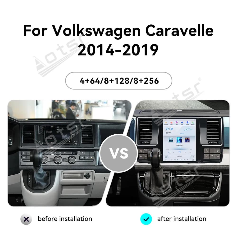 For Volkswagen Caravelle 2014-2019 GPS navigation for cars from 10.4" with carplay, multimedia information system touchscreen Android Auto and HD