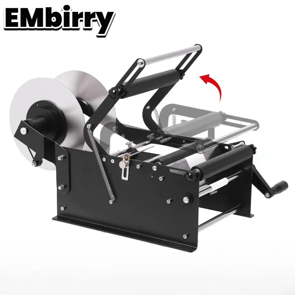 Applicatore di Etichette Regolabile per Bottiglie di Vino con Manico, Macchina Etichettatrice per Bottiglie Rotonde in Vetro, Plastica e Metallo