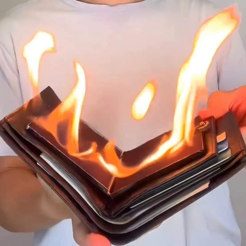 Portafoglio creativo per fuoco Portafoglio per fuoco magico Portafoglio antivento con fiamma aperta Accendino Accessori per fumatori Regali da uomo
