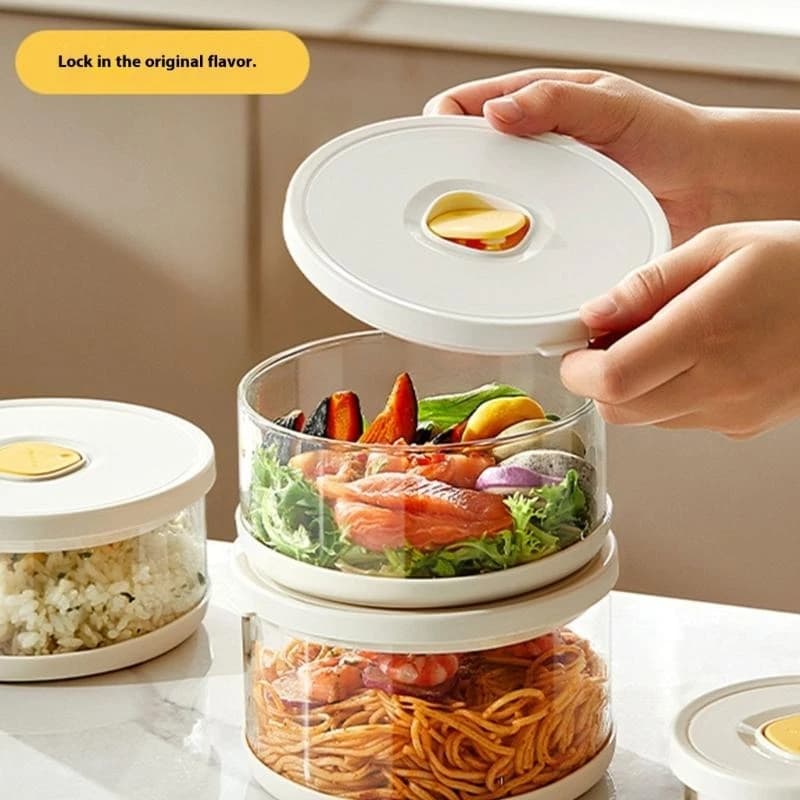 Scatola da pranzo in vetro borosilicato resistente calore con coperchio a prova perdite Contenitore per alimenti sicuro