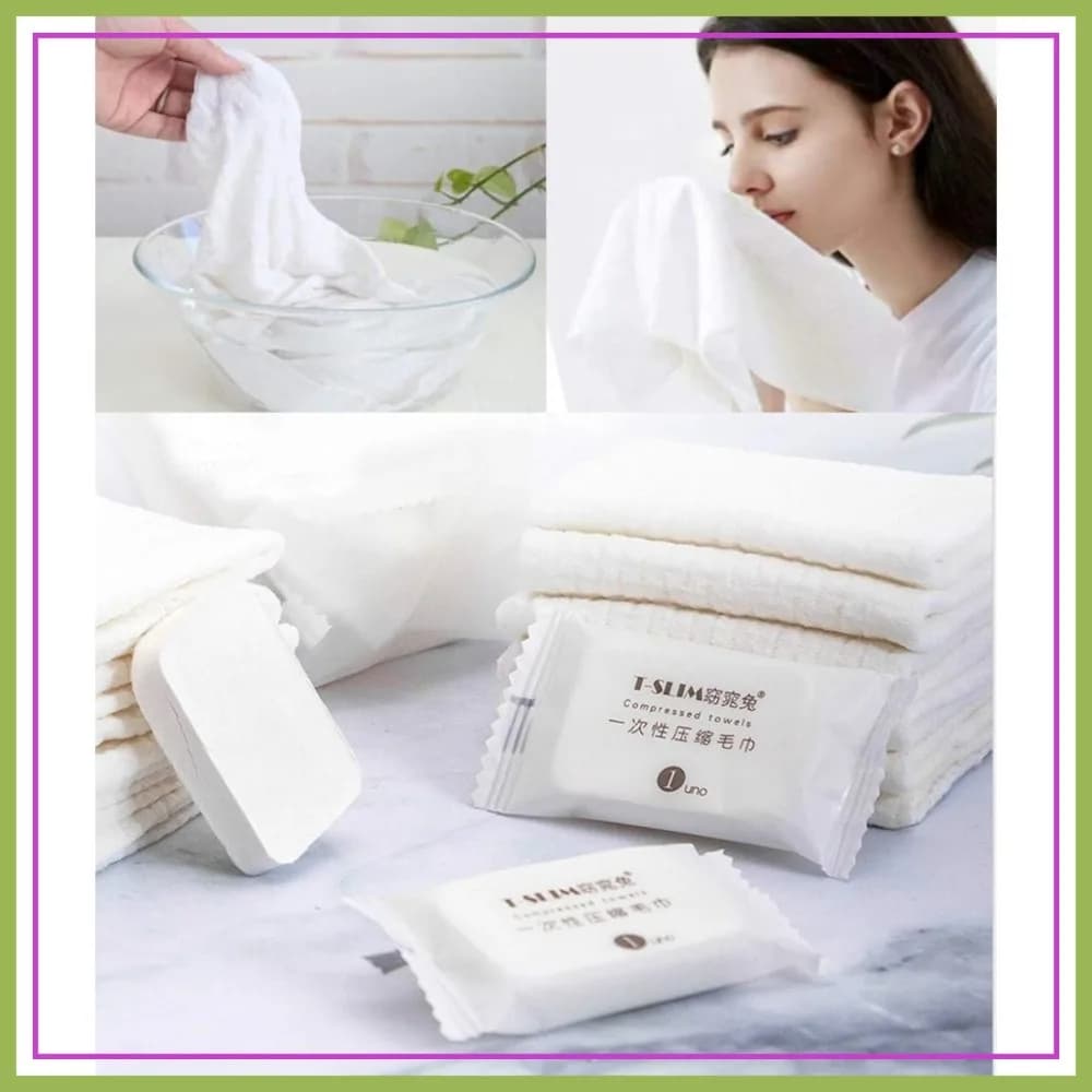 Salviette Compresse Premium, Essenziali per Viaggi, Campeggio, Escursionismo, Sport, 20 Pezzi in Puro Cotone