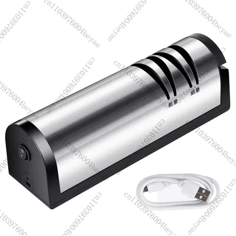 Affilacoltelli Elettrico di Alta Precisione, Affilatore Automatico per Forbici da Cucina, Ricaricabile USB