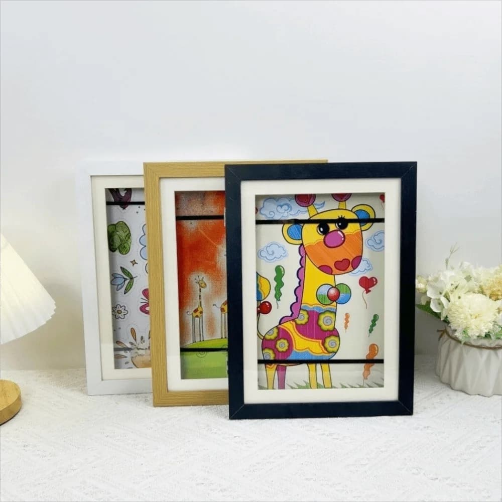 Multi-functional Wooden Picture Frame Wall Mount Magnetic Closure Display Frame Rectangle Changeable Flip Photo Frame
