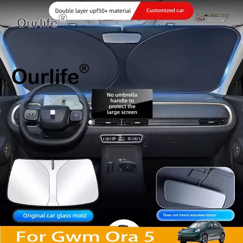 For Gwm Ora 5 2026 2027 Sunshades UV Protection Curtain Sun Shade Visor Front Windshield Protector Car Accessories