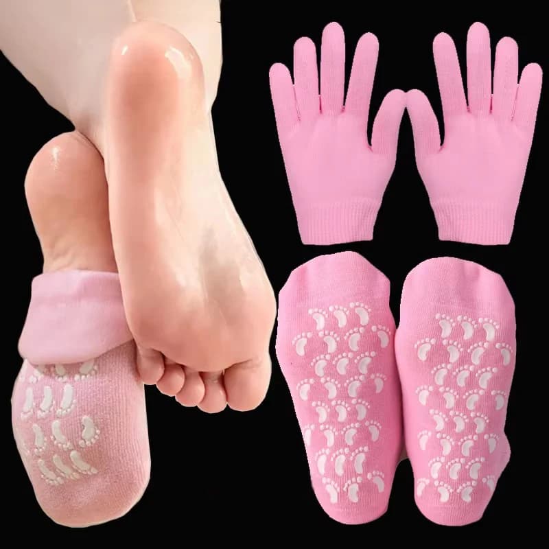 1 paio di calzini idratanti multicolori con oli essenziali per piedi secchi e screpolati, nutriente per la pelle, lubrificante, per la cura dei piedi, massaggio