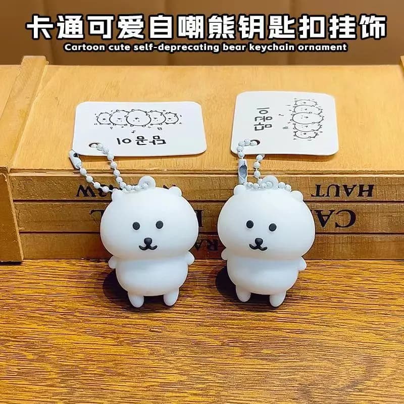 Portachiavi orso scherzo coreano Simpatico cartone animato Ciondolo Borsa per bambola Fascino Accessori giocattolo divertente Regalo di compleanno per ragazze Donne Coppia di amici