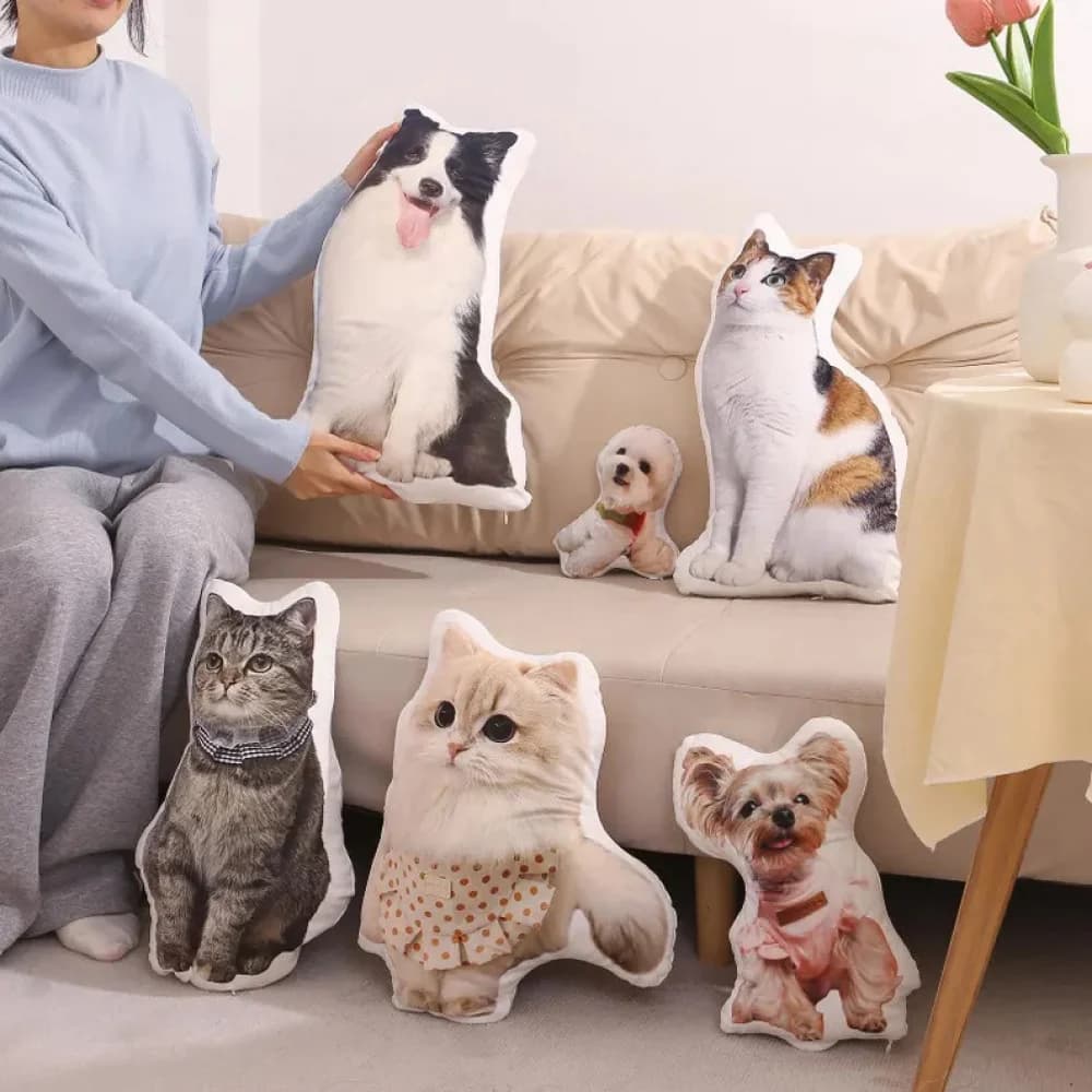 1 cuscino commemorativo personalizzato bifacciale per animali domestici con foto di qualsiasi gatto, cane, coniglio, cavallo e tutti gli animali. Unico