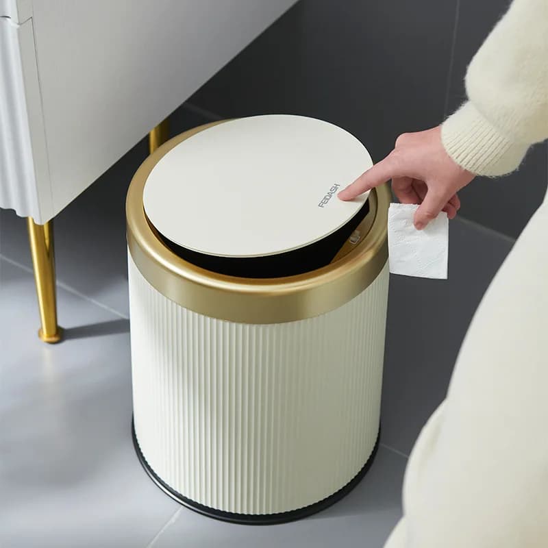 Pattumiera a doppio secchio per uso domestico, soggiorno, cucina, camera da letto, per interni ed esterni, con coperchio