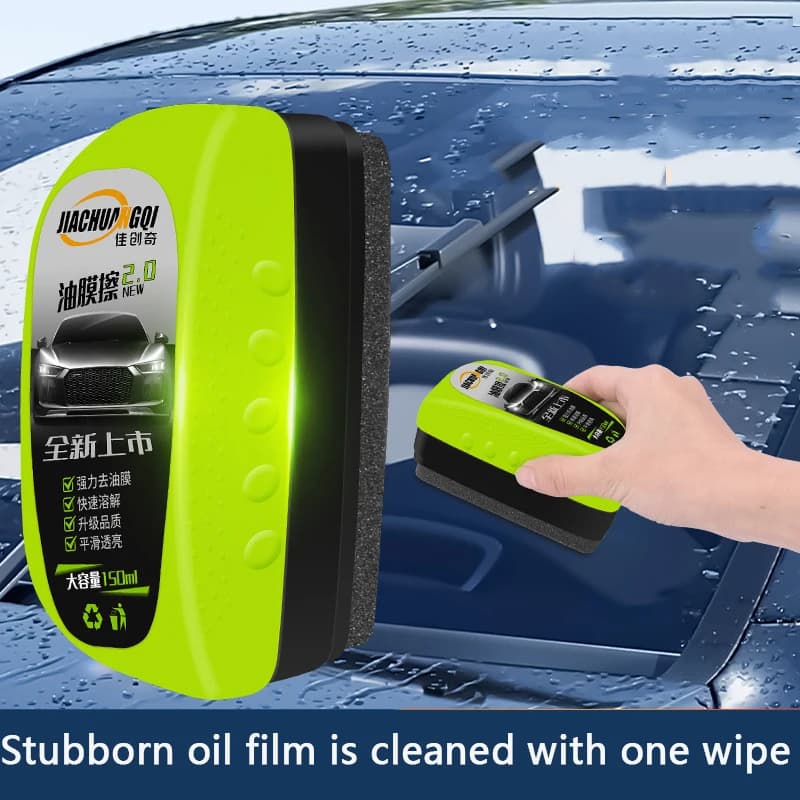 Spazzola per la pulizia della pellicola dell'olio per vetro dell'auto, forte rimozione delle macchie, salvietta per la pulizia del vetro rivestita dello specchietto retrovisore della finestra laterale del parabrezza anteriore