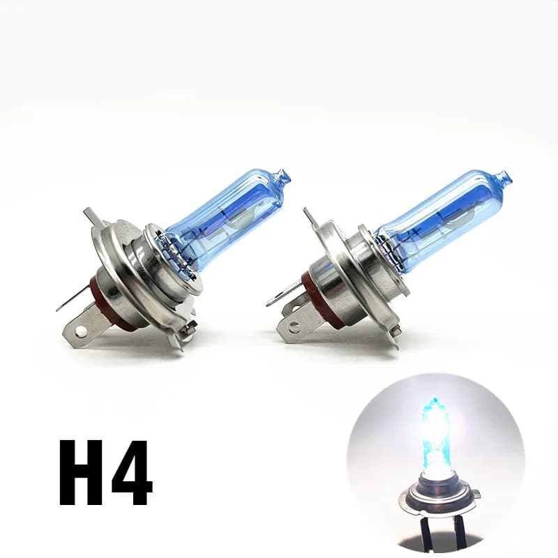 2 pz. Lampadine Alogene H4 9003 Crystal Super White 60/55W, Fari Auto Abbaglianti/Anabbaglianti, Illuminazione per Auto, Accessori Auto